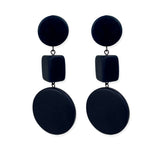 dark blue dangle earrings on a white background