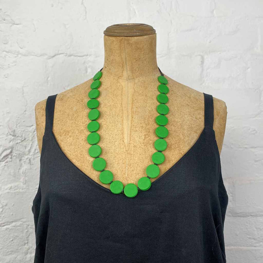 Resin bead necklace- green