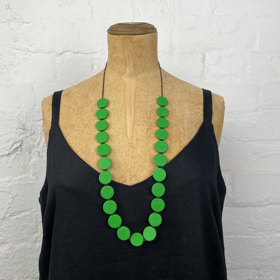 Resin bead necklace- green
