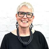 rubber O-ring and chain earrings