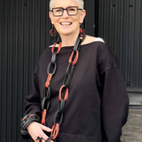 rubber O-ring and chain earrings