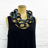 Long Felt & Rubber Chain Necklace