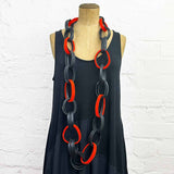 Long Felt & Rubber Chain Necklace