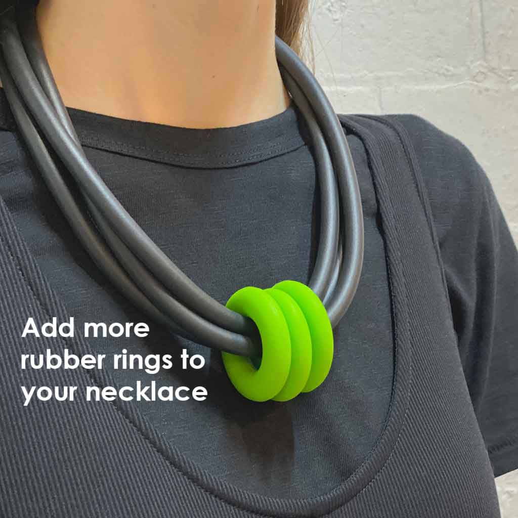 3 rubber rings for necklace