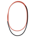 Long pink and black statement necklace