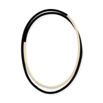 Long white and black statement necklace