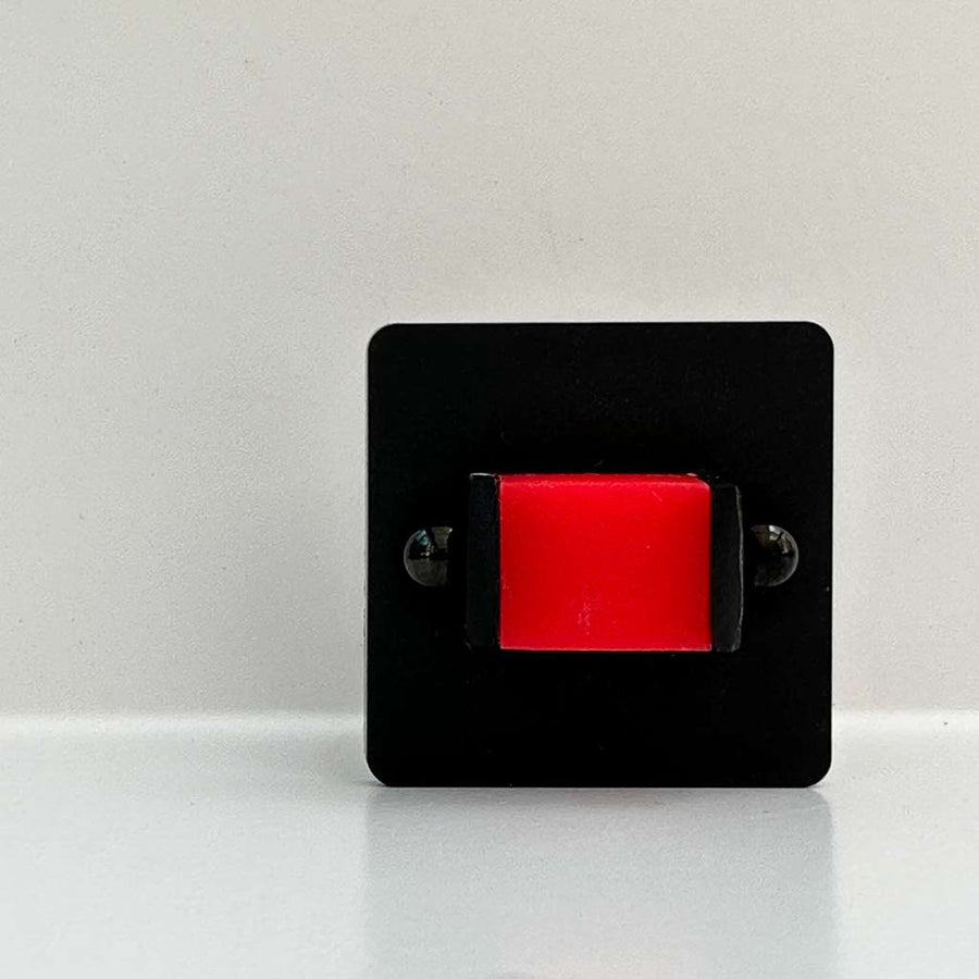 Black and red square chunky ring