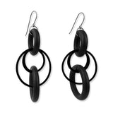 rubber O-ring and chain earrings