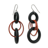 rubber O-ring and chain earrings