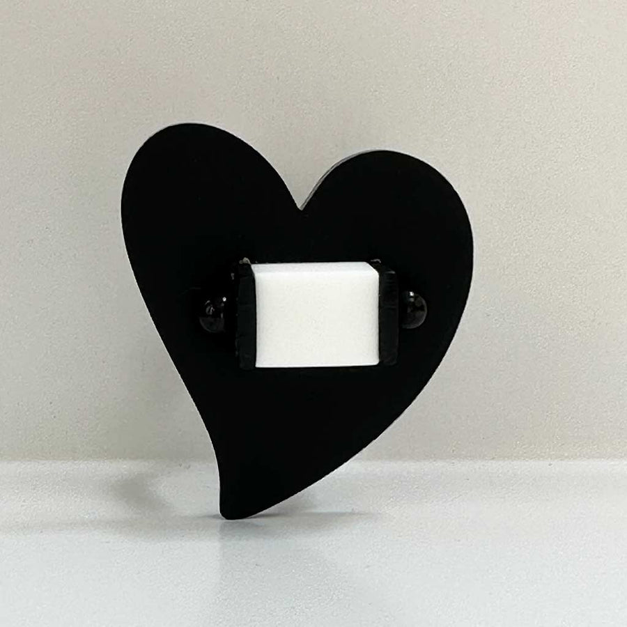 Large Black chunky heart ring