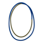 Long double wrapped blue and green statement necklace