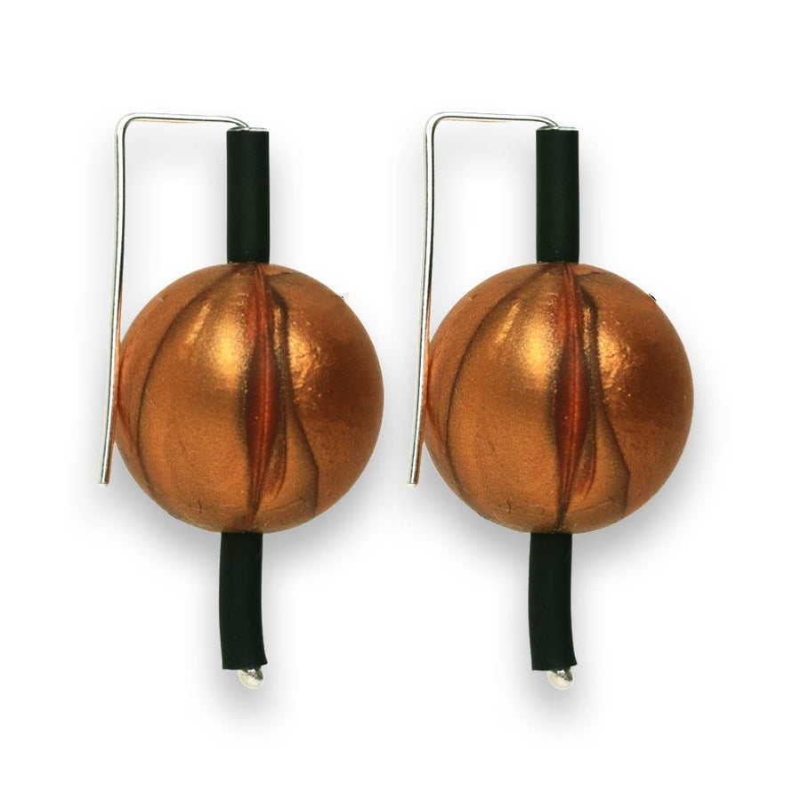 bronze supersized earrings on a white background