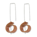 Hook earrings with brown circular detail