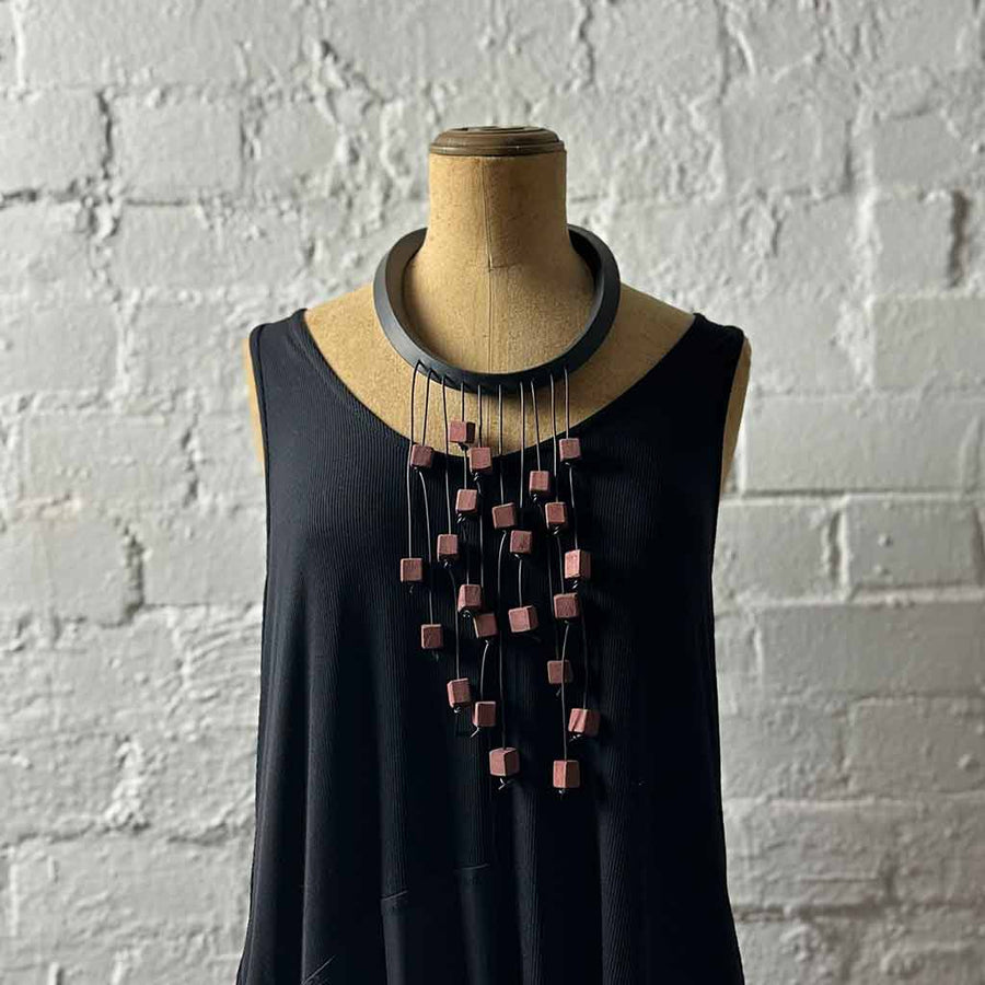 cascading wooden necklace