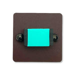 Brown ring with teal rectangular centre