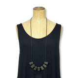 Resin bead necklace- olive fan
