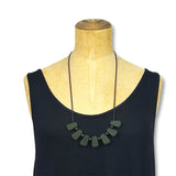 Resin bead necklace- olive fan