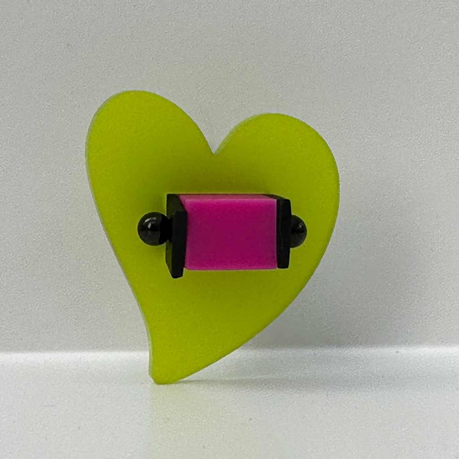 Large chunky lime green and pink ring