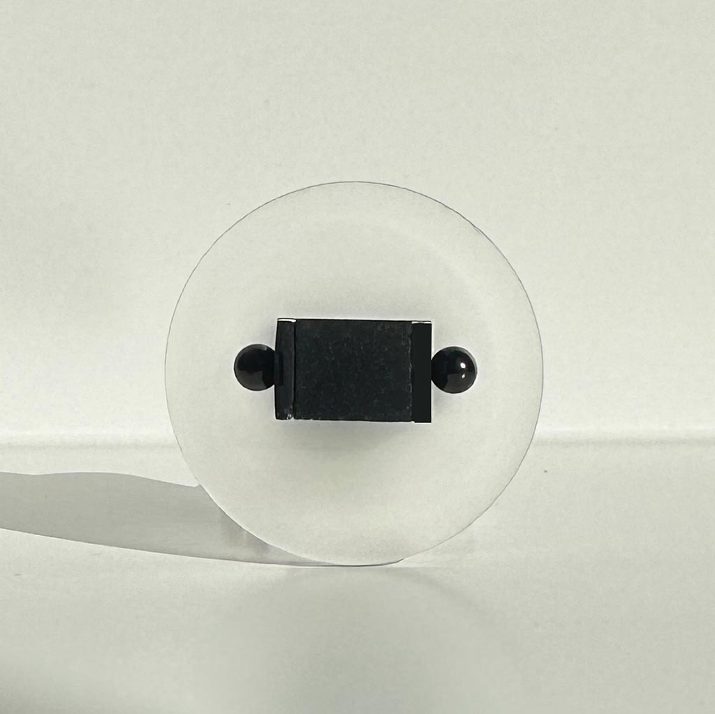 Large white and black chunky ring