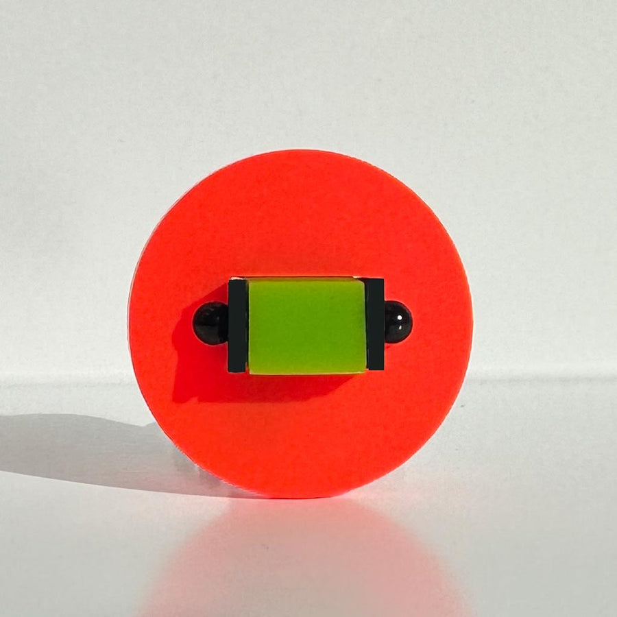 Chunky bright orange and lime green ring