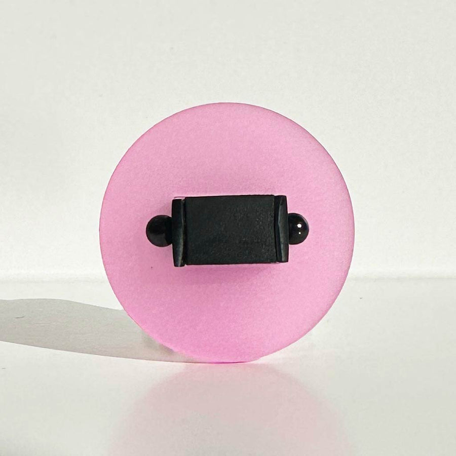 Large chunky pink and black ring