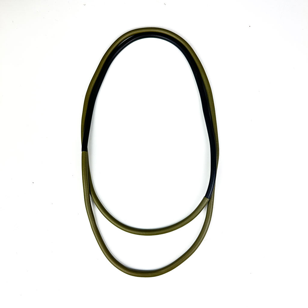 wear the statement necklace double wrapped to make shorter