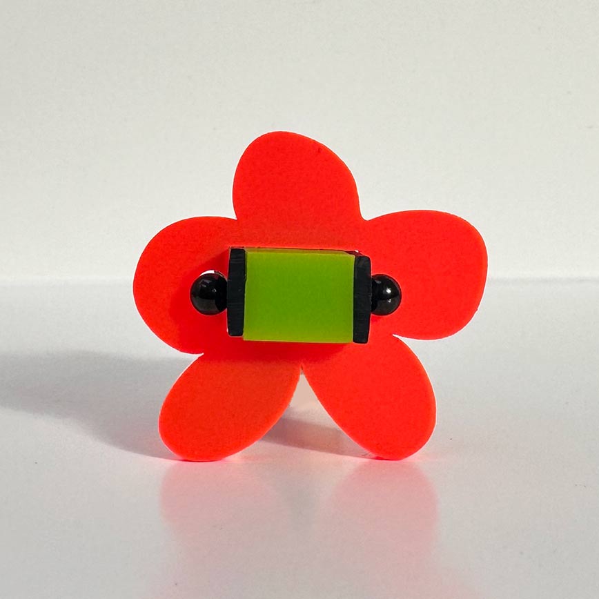 Brightly colour flower shaped ring