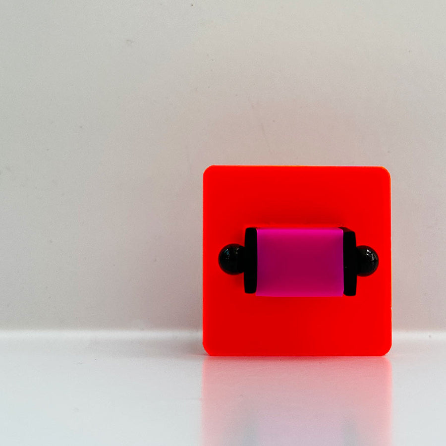 Red and pink square chunky ring