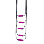 Long drop necklace with purple small blocks