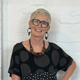 Single Wooden Pebble Hoop earrings