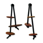 wooden pebble dangling earrings on a white background