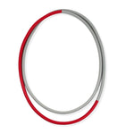 red and grey rope style statement necklace