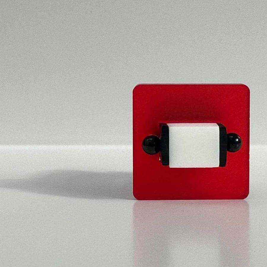 Red and white chunky ring