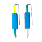 rectangle earrings - multi colour