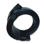 black rubber bangle on a white background