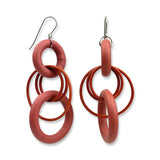 rubber O-ring and chain earrings
