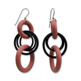 rubber O-ring and chain earrings
