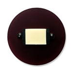 Round dark brown ring with a rectangular white insert in the centre