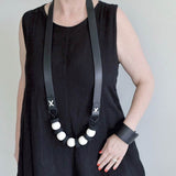 long chunky resin and rubber necklace-end of line