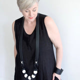 long chunky resin and rubber necklace-end of line