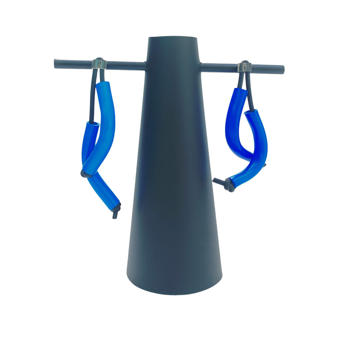 blue earrings made from recycled acrylic