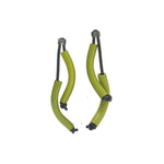 green earrings made from recycled acrylic