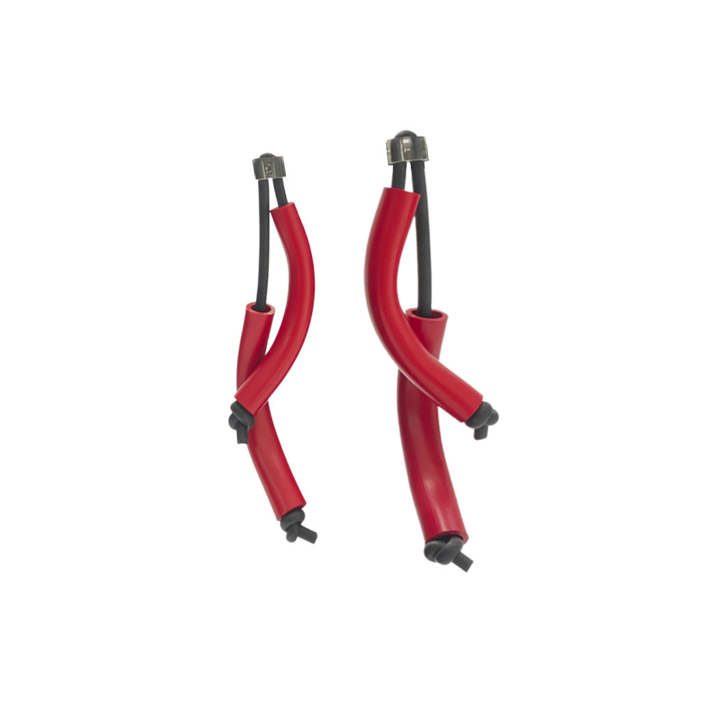 red earrings made from recycled acrylic