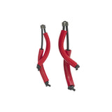 red earrings made from recycled acrylic