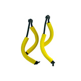 yellow earrings made from recycled acrylic