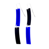 Blue and Black Dangle Rubber earrings