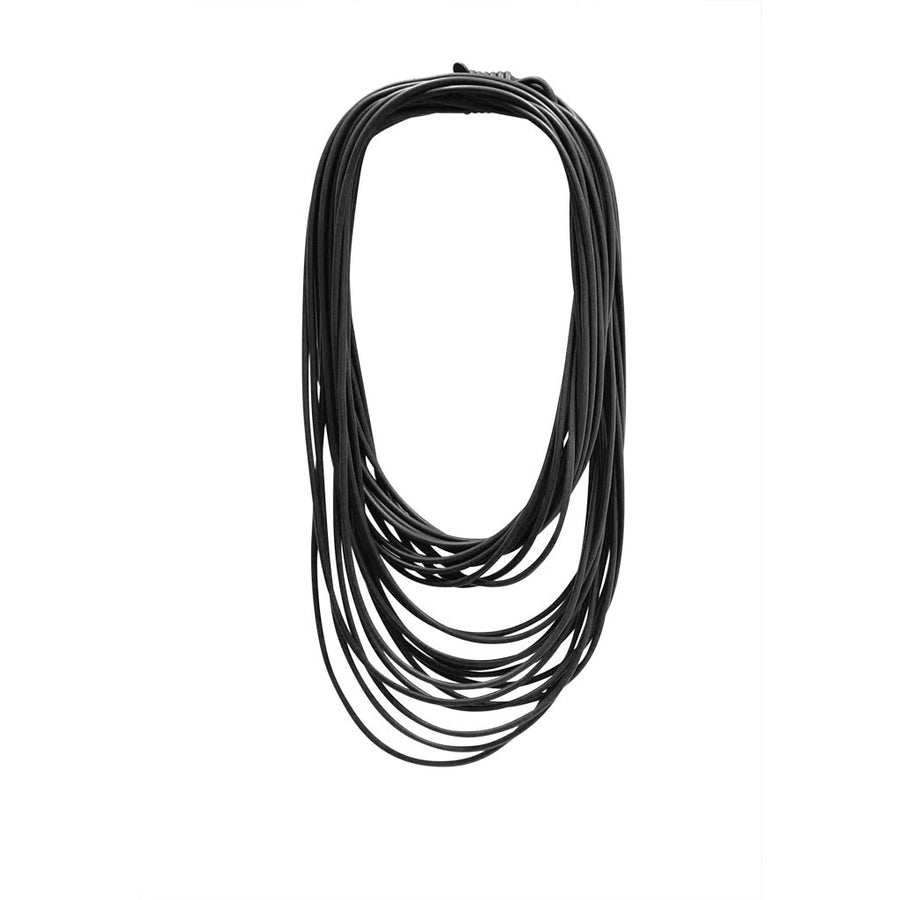 black necklace on a white background