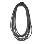 long black rubber necklace on a white background