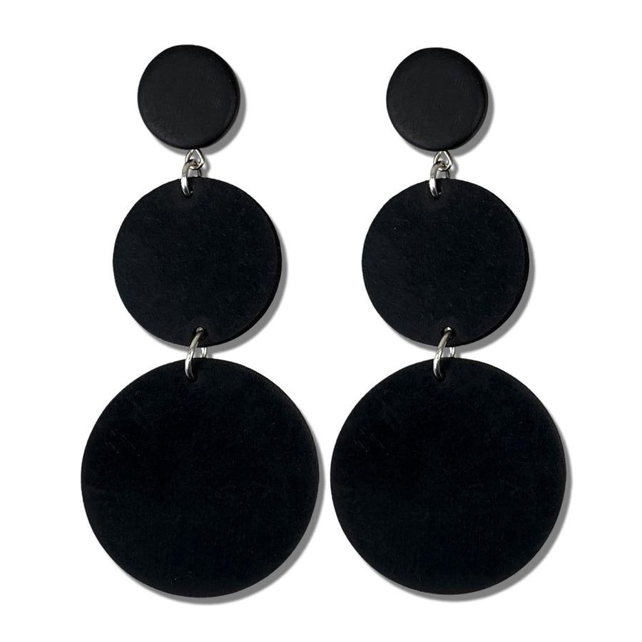 black, dangle earrings