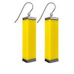 yellow tower earrings  on a white background
